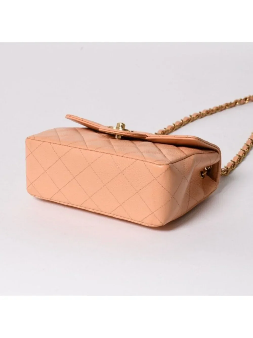 Chanel Mini Quilted 17 S Flap S Chain Shoulder Bag CC Logo Caviar Leather